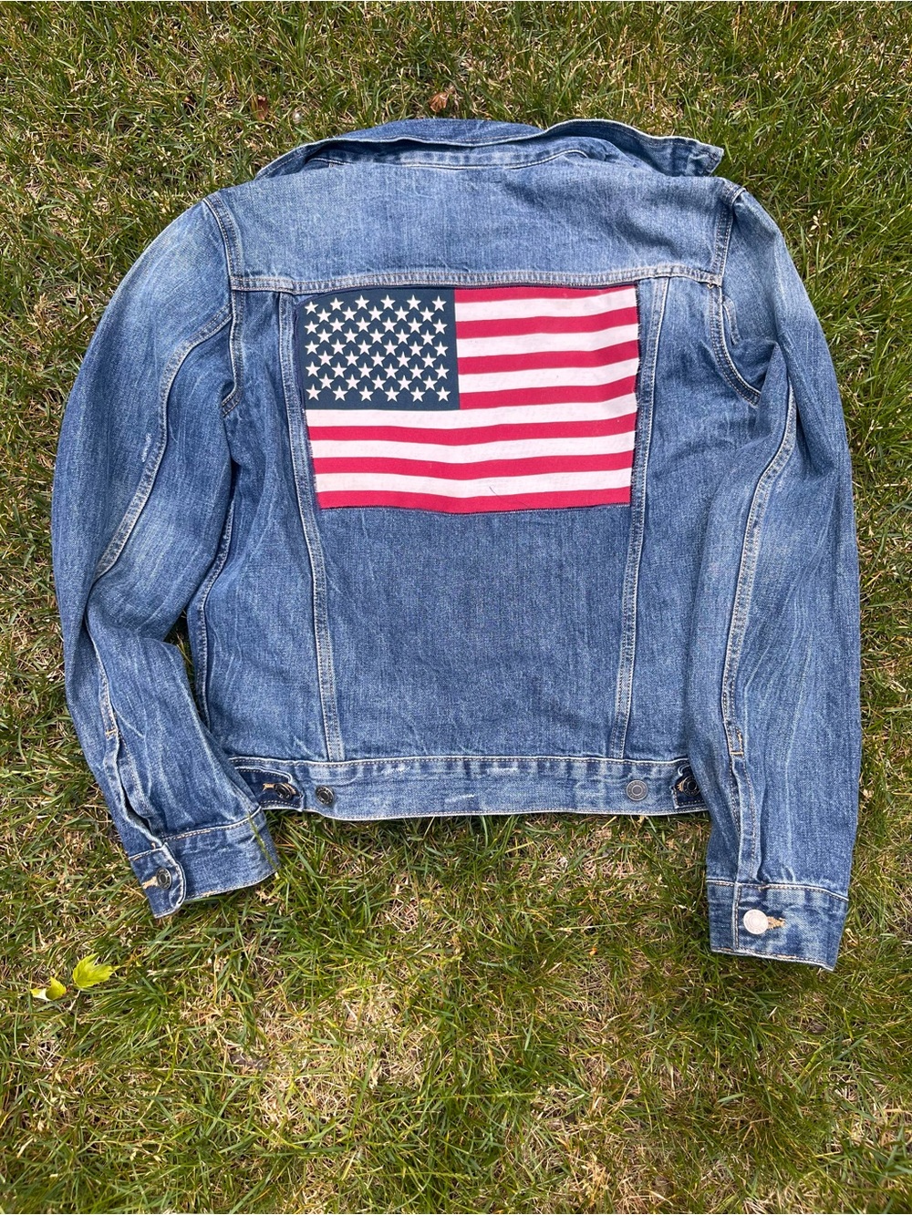 DIY American Flag Denim Jacket
